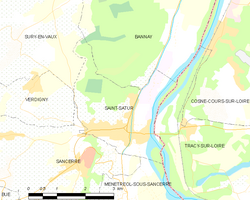 Map commune FR insee code 18233